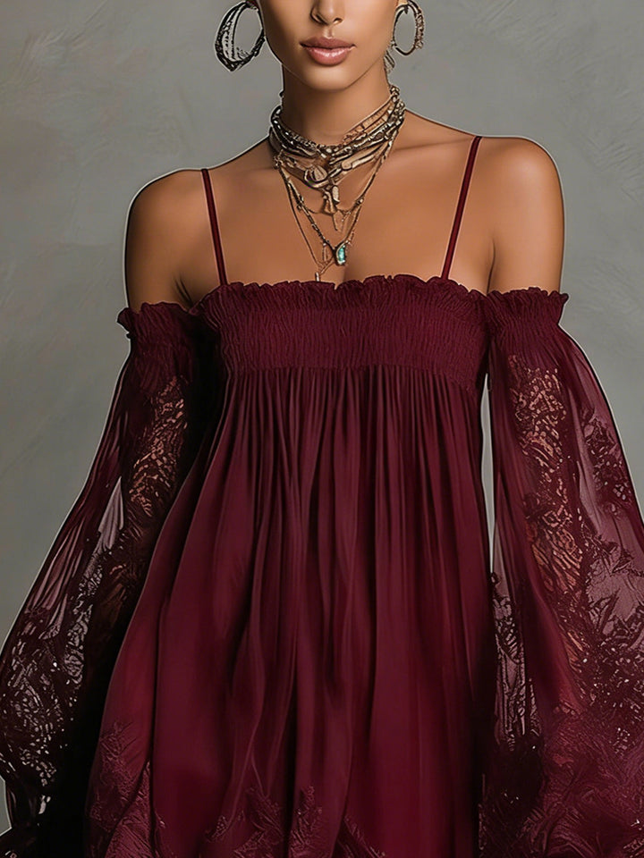 Marielle | Elegant Sheer Sleeve Mini Dress