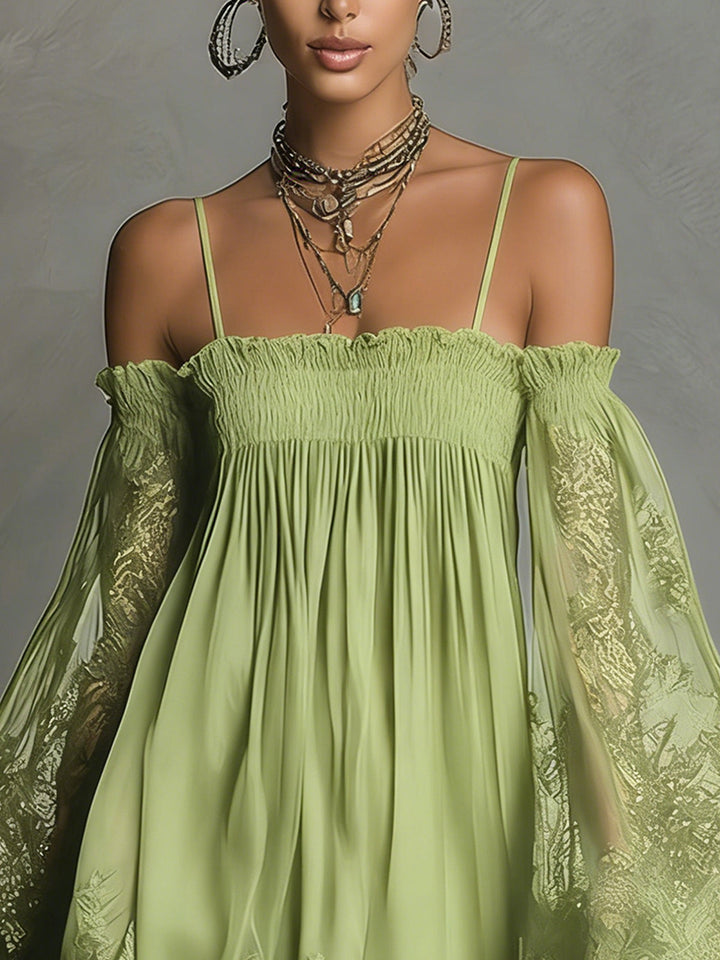 Marielle | Elegant Sheer Sleeve Mini Dress