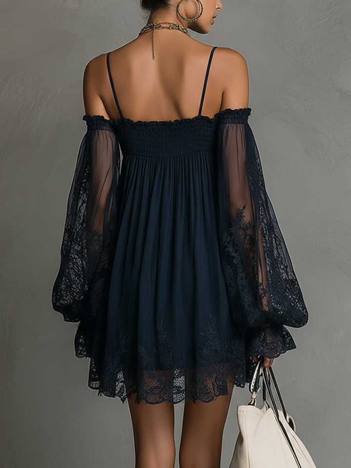 Marielle | Elegant Sheer Sleeve Mini Dress