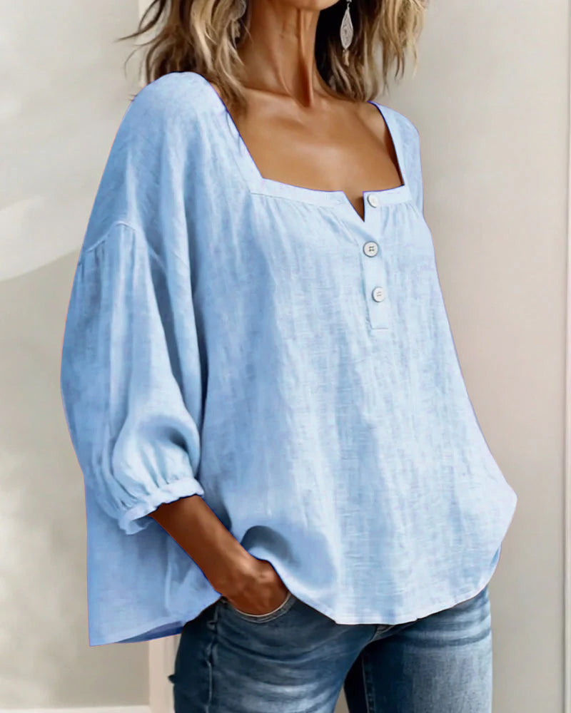 Cléa | Relaxed Square Neck Blouse