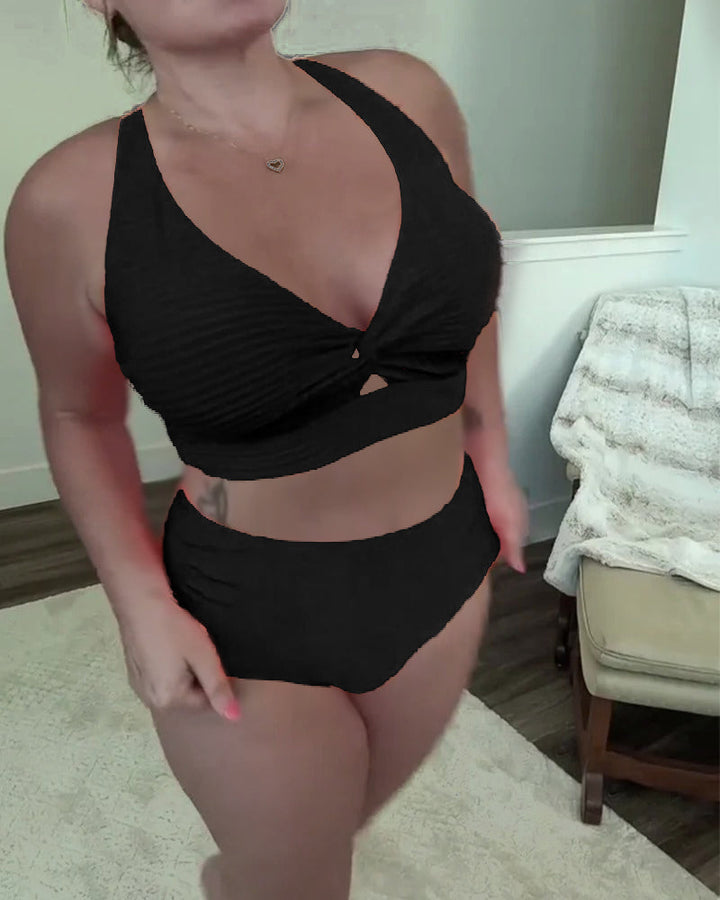 Relaxed Solid Triangle Bikini