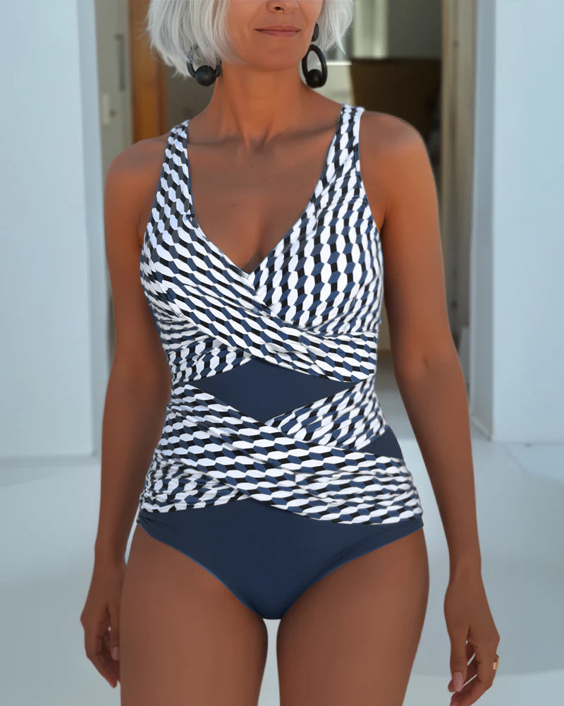 Cross-Over Design Swimwear for Effortless Resort Style