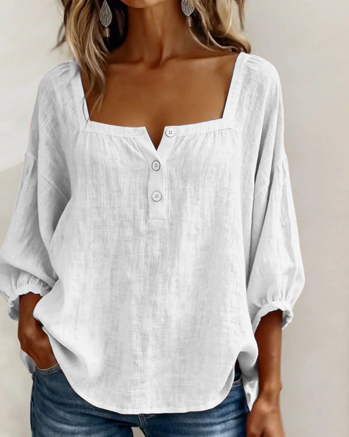Cléa | Relaxed Square Neck Blouse