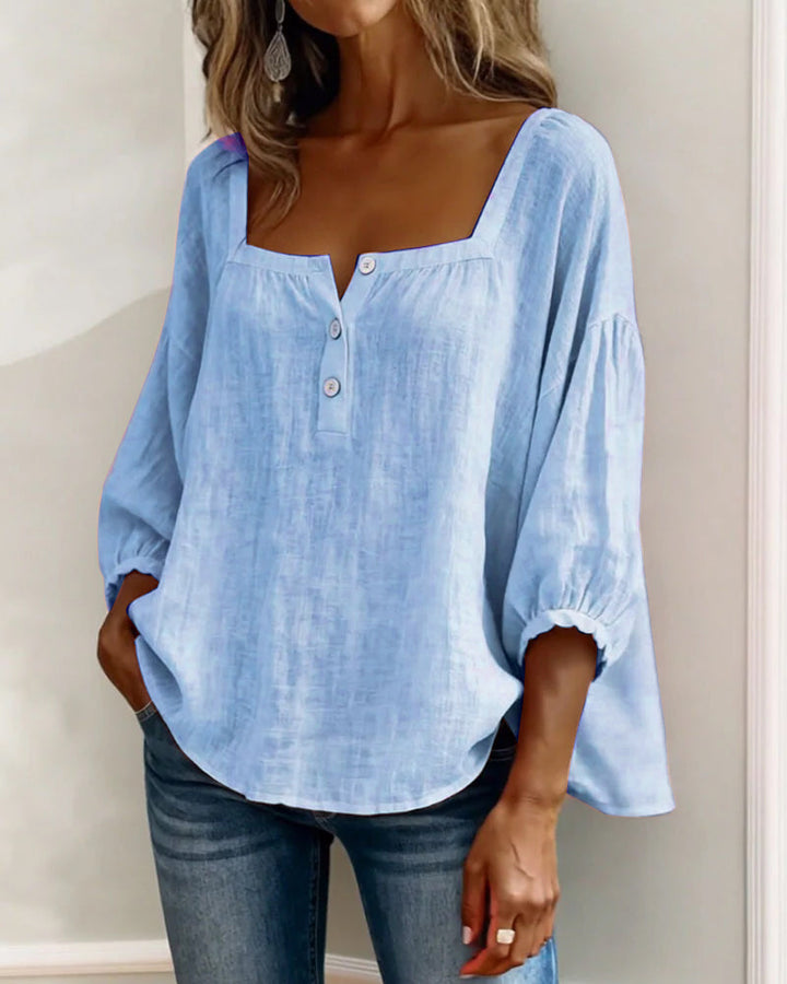 Cléa | Relaxed Square Neck Blouse