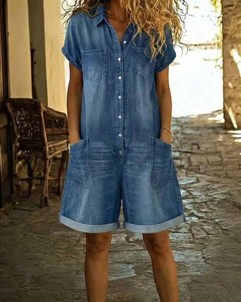 Clara | Easy Denim Jumpsuit