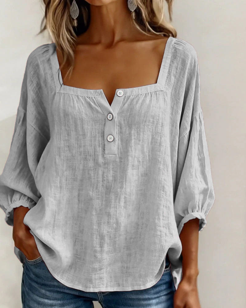 Cléa | Relaxed Square Neck Blouse