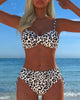 Leopard Print Lace-Up Swimsuit
