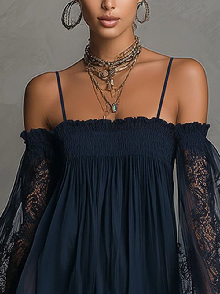 Marielle | Elegant Sheer Sleeve Mini Dress