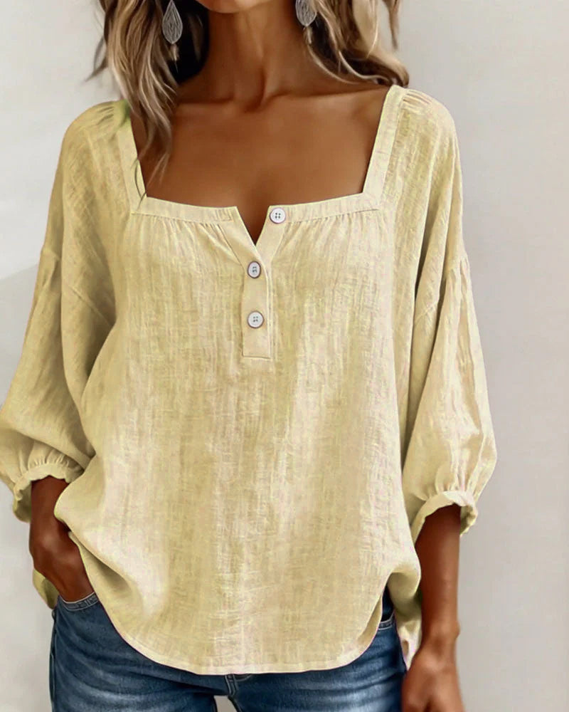 Cléa | Relaxed Square Neck Blouse