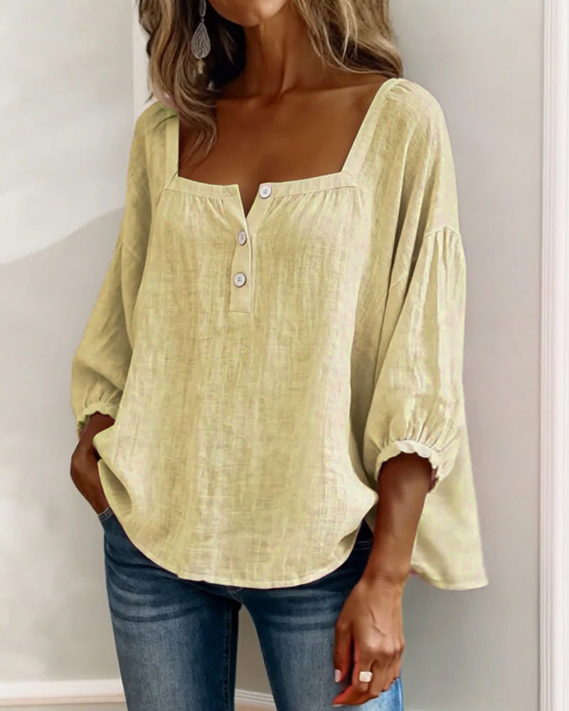 Cléa | Relaxed Square Neck Blouse