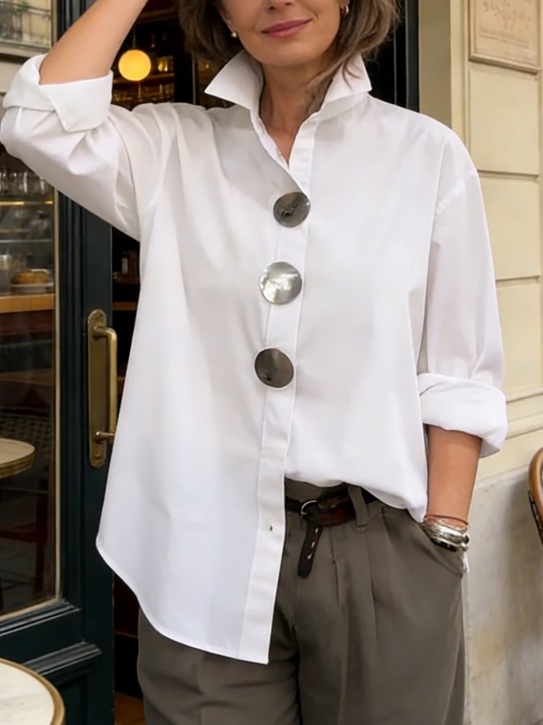 Margaret | Statement Button Blouse