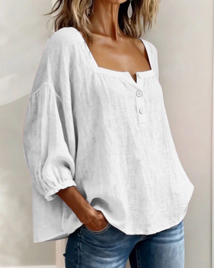 Cléa | Relaxed Square Neck Blouse