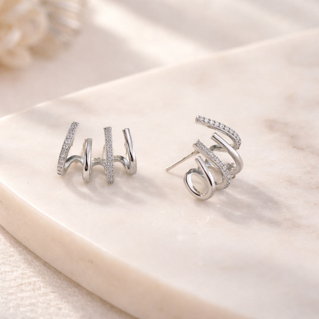 Elena | Elegant Spiral Earrings