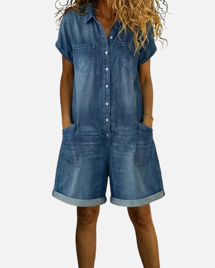 Clara | Easy Denim Jumpsuit