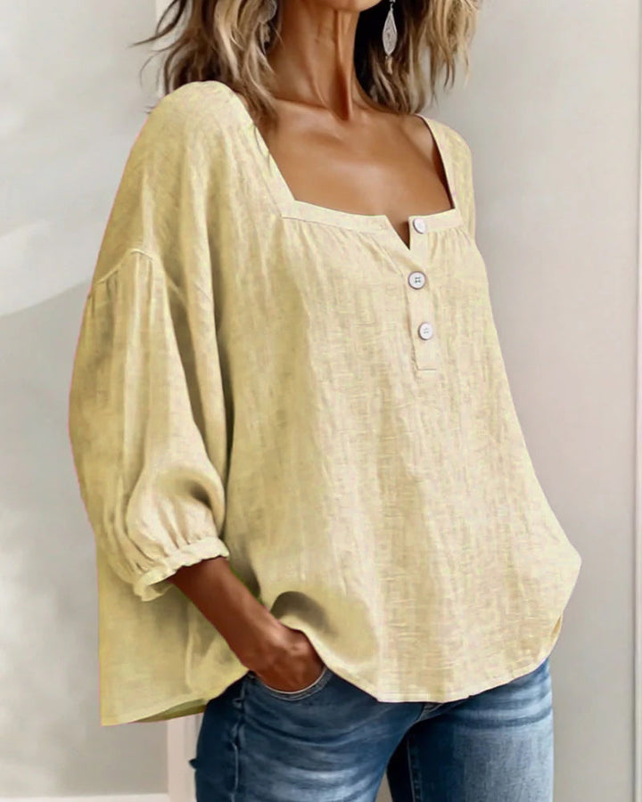 Cléa | Relaxed Square Neck Blouse