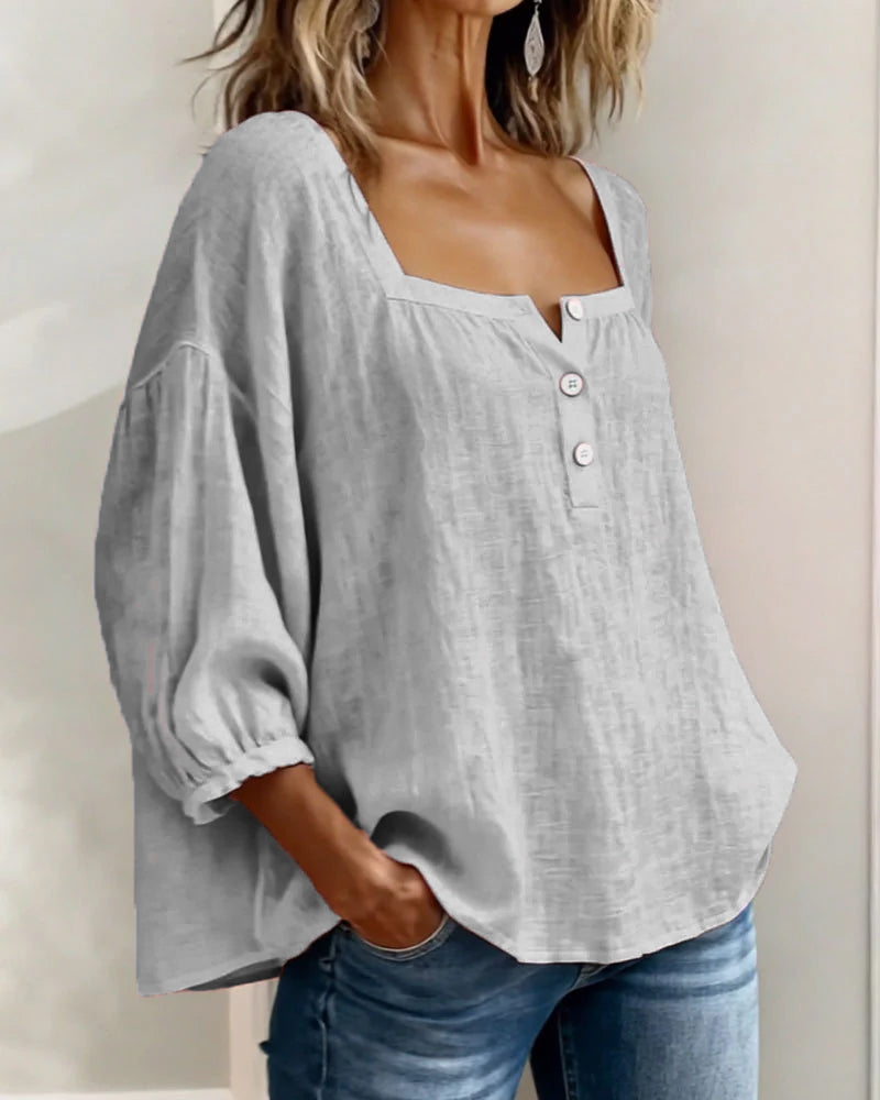 Cléa | Relaxed Square Neck Blouse