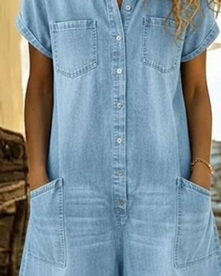 Clara | Easy Denim Jumpsuit