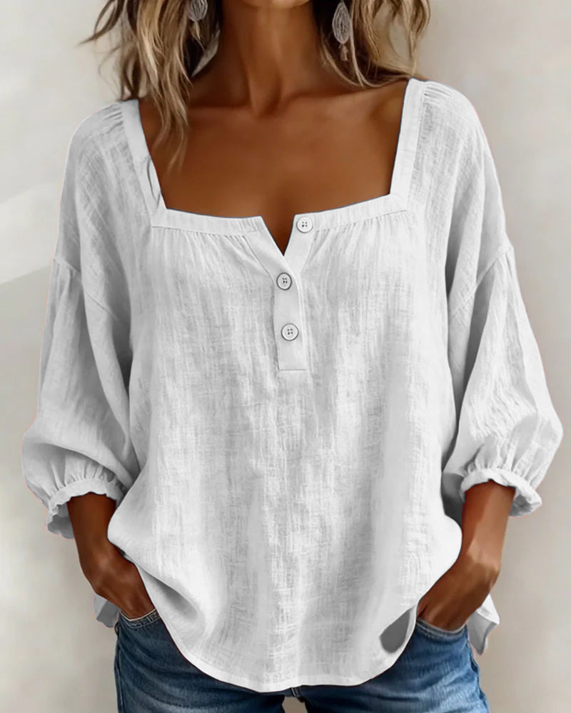 Cléa | Relaxed Square Neck Blouse