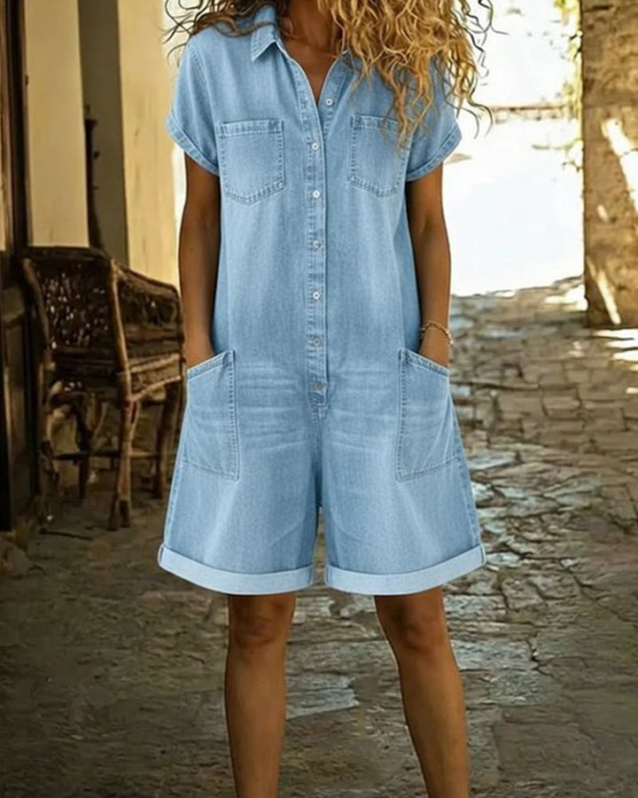 Clara | Easy Denim Jumpsuit