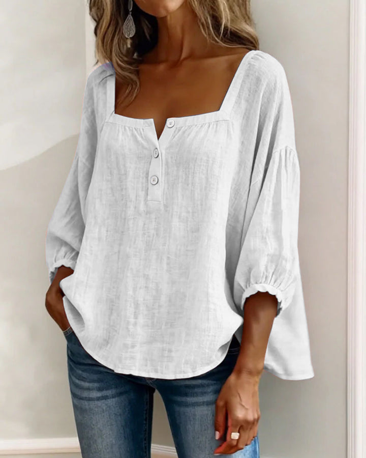 Cléa | Relaxed Square Neck Blouse